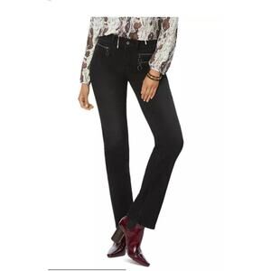 NYDJ Marilyn Hip Zip Straight Jeans in Glory bLack size 0 nwt